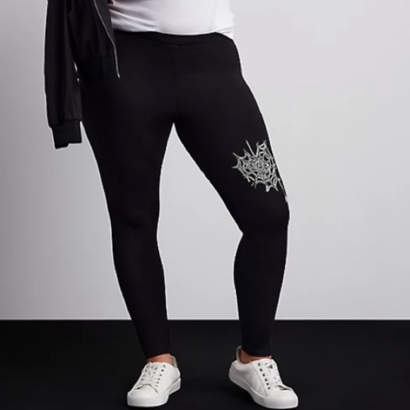 TORRID NWT FULL LENGTH COMFORT WAIST LEGGING - GLOW IN THE DARK - HALLOWEEN - Picture 6 of 7